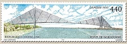Inauguration Du Pont De Normandie. Vue De L'ouvrage D'art  4f.40 Bleu Et Vert Y2923 - Ongebruikt