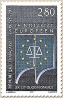 Le Notariat Européen. Drapeau Européen, Emblème, Devise  2f.80 Bleu Clair, Jaune Et Bleu Foncé Y2924 - Ongebruikt