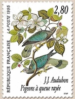Série Arts Décoratifs. Les Oiseaux De J.-J. Audubon. Pigeons à Queue Rayée  2f.80 Multicolore Y2930 - Unused Stamps