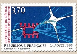 Centenaire De L'École Supérieure D'Électricité. Logotype, Train, Antenne  3f.70 Y2937 - Nuovi