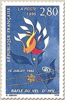 Commémoration De La Rafle Du 16 Juillet 1942 Dite Rafle Du Vel D'Hiv. Barbelés, étoile, Fleur Symbolique  2f.80 Y2965 - Neufs