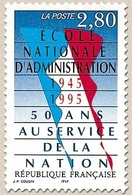 50e Anniversaire De L'Ecole Nationale D'Administration. Couleurs Nationales  2f.80 Bleu, Rouge Et Noir Y2971 - Ungebraucht