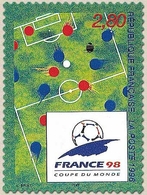 France 98. Coupe Du Monde De Football Logo Sur Terrain Stylisé  2f.80 Multicolore Y2985 - Ongebruikt