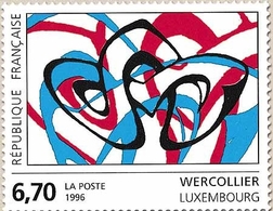 Série Européenne D'art Contemporain.  Œuvre Originale De Wercollier (Luxembourg). 6f.70  Noir, Rouge Et Bleu. Y2986 - Neufs