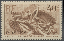 Centenaire Mort Claude Rouget De Lisle. La Marseillaise De Rude (haut-relief Arc De Triomphe) 40c Brun Neuf Luxe ** Y315 - Unused Stamps