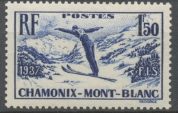 Championnats Internationaux De Ski, à Chamonix. 1f.50 Bleu-violet Neuf Luxe ** Y334 - Nuevos