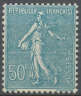 Type Semeuse Lignée. 50c. Turquoise Neuf Luxe ** Y362 - Unused Stamps