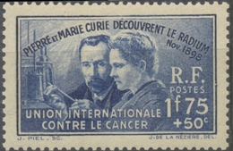 40e Anniversaire De La Découverte Du Radium. Pierre Et Marie Curie. 1f.75 + 50c. Outremer Neuf Luxe ** Y402 - Neufs