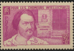 Au Profit Des Chômeurs Intellectuels. Honoré De Balzac (1799-1850). 90c. + 10c. Lilas-rose Neuf Luxe ** Y438 - Nuevos