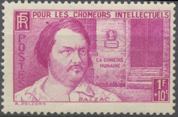 Au Profit Des Chômeurs Intellectuels. Types De 1939. 1f. + 10c. Lilas-rose (438) Neuf Luxe ** Y463 - Neufs