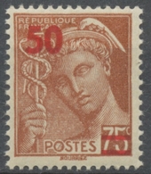 Timbres De 1932-38 Avec Nouvelle Valeur. Type Mercure. 50 Sur 75c. Brun-rouge (416A) Neuf Luxe ** Y477 - Unused Stamps