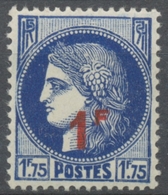 Timbres De 1932-38 Avec Nouvelle Valeur. Type Cérès.  1f. Sur 1f. 75 Bleu (372) Neuf Luxe ** Y486 - Ongebruikt