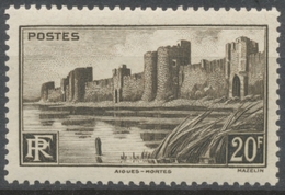 Monuments Et Sites. Remparts D'Aigues-Mortes. 20f. Brun-noir Neuf Luxe ** Y501 - Nuovi