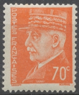 Effigies Du Maréchal Pétain. 70c.orange (Type Hourriez) Neuf Luxe ** Y511 - Nuovi