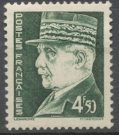 Effigies Du Maréchal Pétain. 4f.50 Vert Foncé (Type Hourriez) Neuf Luxe ** Y523 - Unused Stamps