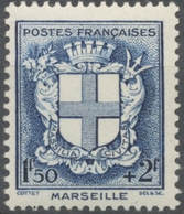 Au Profit Du Secours National. Armoiries De Ville (I) Marseille. 1f.50+2f. Bleu Neuf Luxe ** Y532 - Ongebruikt
