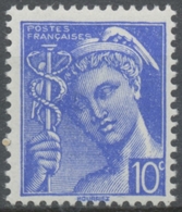 Type Mercure Modifié Avec Légende POSTES FRANÇAISES 10c. Outremer Neuf Luxe ** Y546 - Ungebraucht