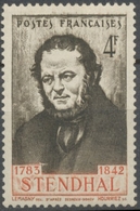 Centenaire De La Mort De "Henri Beyle, Dit Stendhal,  Alfred De Dreux-Dorcy". 4f. Brun-noir Et Carmin Neuf Luxe ** Y550 - Ungebraucht