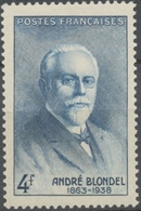 En Souvenir Du Physicien André Blondel (1863-1938) 4f. Bleu Neuf Luxe ** Y551 - Unused Stamps