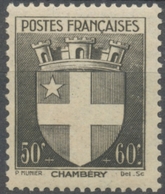 Au Profit Du Secours National. Armoiries De Villes (II) Chambéry. 50c.+60c. Noir Neuf Luxe ** Y553 - Neufs