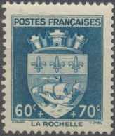 Au Profit Du Secours National. Armoiries De Villes (II) La Rochelle. 60c.+70c. Bleu-vert Neuf Luxe ** Y554 - Ongebruikt