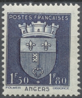 Au Profit Du Secours National. Armoiries De Villes (II) Angers. 1f.50+1f.80 Bleu Foncé Neuf Luxe ** Y558 - Neufs