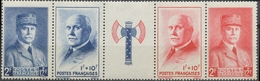 Au Profit Du Secours National. Types De 1940-42 La Bande De Quatre Timbres Avec Francisque Neuf Luxe ** Y571A - Neufs