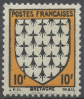 Armoiries De Provinces (I) Bretagne. 10f. Noir Et Jaune-brun Neuf Luxe ** Y573 - Neufs