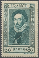 Célébrités Du XVIe Siècle. Michel Eyquem De Montaigne (1533-1592), Moraliste.  60c.+80c. Vert-bleu Neuf Luxe ** Y587 - Neufs