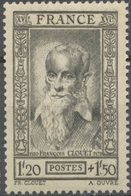 Célébrités Du XVIe Siècle. François Clouet (1520-1572), Peintre. Autoportrait.  1f.20+1f.50 Noir Neuf Luxe ** Y588 - Unused Stamps