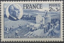 88e Anniversaire Du Maréchal Pétain. Corporation Paysanne.  2f.+3f. Bleu Neuf Luxe ** Y607 - Neufs