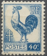 Série D'Alger. Coq Et Marianne (d'Alger) 40c. Bleu Neuf Luxe ** Y632 - Nuovi