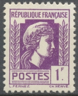 Série D'Alger. Coq Et Marianne (d'Alger) 1f. Violet Neuf Luxe ** Y637 - Unused Stamps