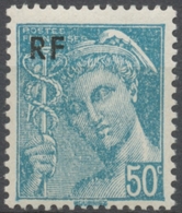Type Mercure. Timbres De 1942 (nos 546 à 549) Surchargés RF 50c. Turquoise Neuf Luxe ** Y660 - Unused Stamps