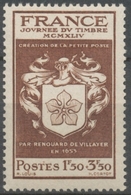 Journée Du Timbre. Au Profit De L'Entraide Française Ecusson De Renouard De Villayer 1f.50+3f.50 Neuf Luxe ** Y668 - Unused Stamps