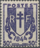 IV° République. Type Chaînes Brisées 50c. Violet Foncé Neuf Luxe ** Y673 - Ungebraucht