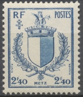 Libération De Metz Et De Strasbourg. Armoiries. Metz.  2f.40 Bleu Neuf Luxe ** Y734 - Unused Stamps