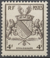 Libération De Metz Et De Strasbourg. Armoiries. Strasbourg.  4f. Brun-noir Neuf Luxe ** Y735 - Neufs