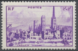 Au Profit De L'Entraide Française. Cathédrale Et Quai De Rouen. 2f.+2f. Violet Neuf Luxe ** Y745 - Neufs