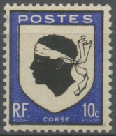 Armoiries De Provinces (III) Corse. 10c. Outremer Et Noir Neuf Luxe ** Y755 - Neufs