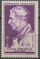Au Bénéfice De L'Entraide Française. Effigie De Louis Braille. 6f. + 4f. Violet Neuf Luxe ** Y793 - Unused Stamps