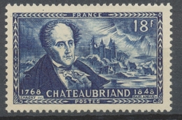 Centenaire De La Mort De François-René, Vicomte De Chateaubriand. Château De Combourg.  18f. Bleu Neuf Luxe ** Y816 - Unused Stamps