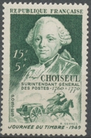 Journée Du Timbre. Portrait D'Étienne-François, Duc De Choiseul Et Malle-poste. 15f. + 5f. Vert Neuf Luxe ** Y828 - Unused Stamps