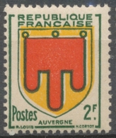 Armoiries De Provinces (IV) Auvergne. 2f. Vert, Jaune Et Rouge Neuf Luxe ** Y837 - Neufs