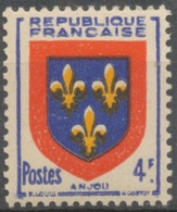 Armoiries De Provinces (IV) Anjou. 4f. Outremer, Rouge Et Jaune Neuf Luxe ** Y838 - Unused Stamps