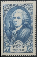 Célébrités Du XVIIIe Siècle (I) Anne Robert Jacques Turgot, Baron De L'Aulne. 25f. + 10f. Bleu Neuf Luxe ** Y858 - Neufs