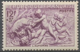 Série Des Saisons. Bas-reliefs Fontaine De Bouchardon, Grenelle, à Paris. Automne  12f. + 3f. Violet Neuf Luxe ** Y861 - Neufs