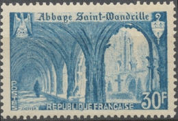 Abbaye De St-Wandrille. Type De 1949 (no 842) 30f. Bleu Clair (842). Neuf Luxe ** Y888 - Nuevos
