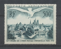 12e Congrès De L'Union Postale Universelle à Paris PA N°20 500f  Vert Foncé N** YA20 - 1927-1959 Postfris