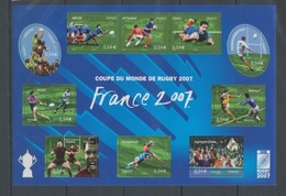 2007  France  BLOC FEUILLET  N°110, Coupe Du Monde De Rugby YB110 - Mint/Hinged